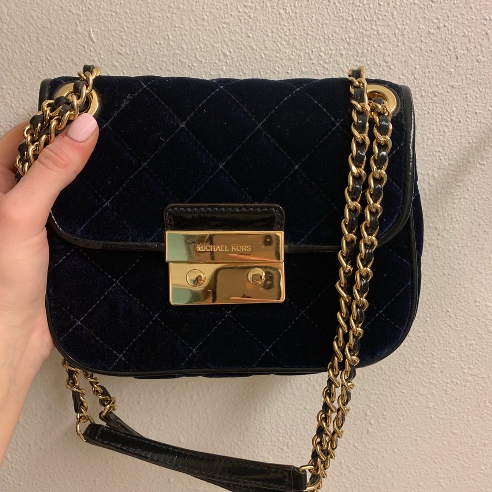 Michael KORS Navy velvet bag LIMITED EDITION